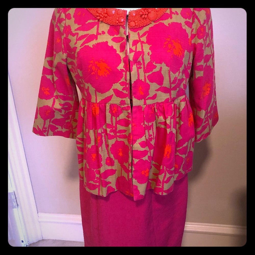 Two piece dress with beaded jacket medium